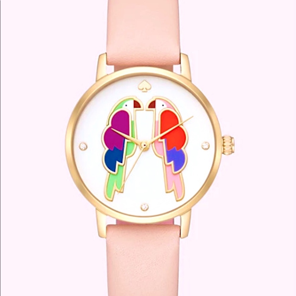 Kate Spade Metro Parrot Blush Leather Watch